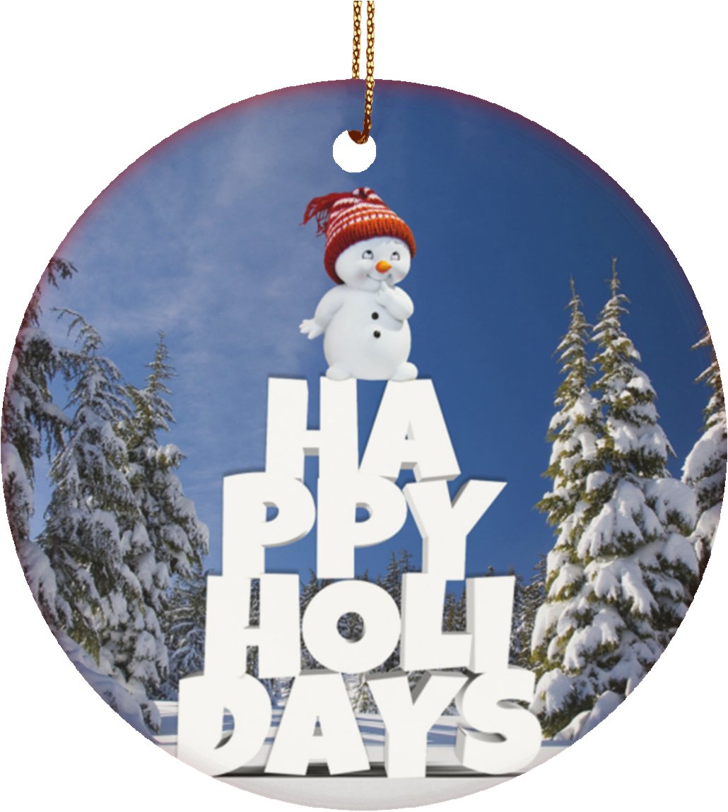 Winter Holiday Ornament Snowman PNG