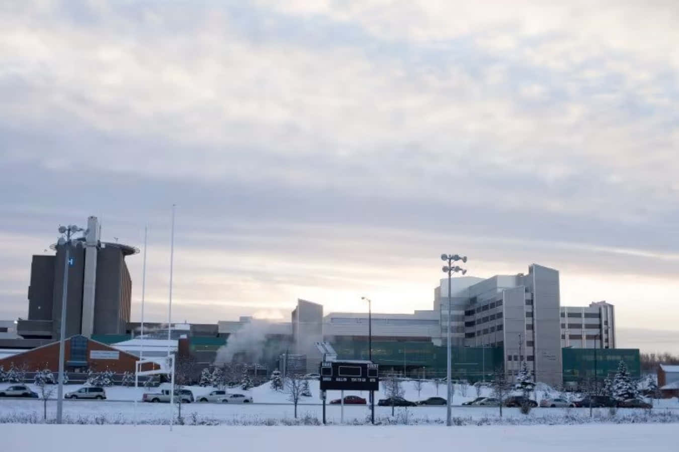 Winter Industrieel Scene Greater Sudbury Achtergrond