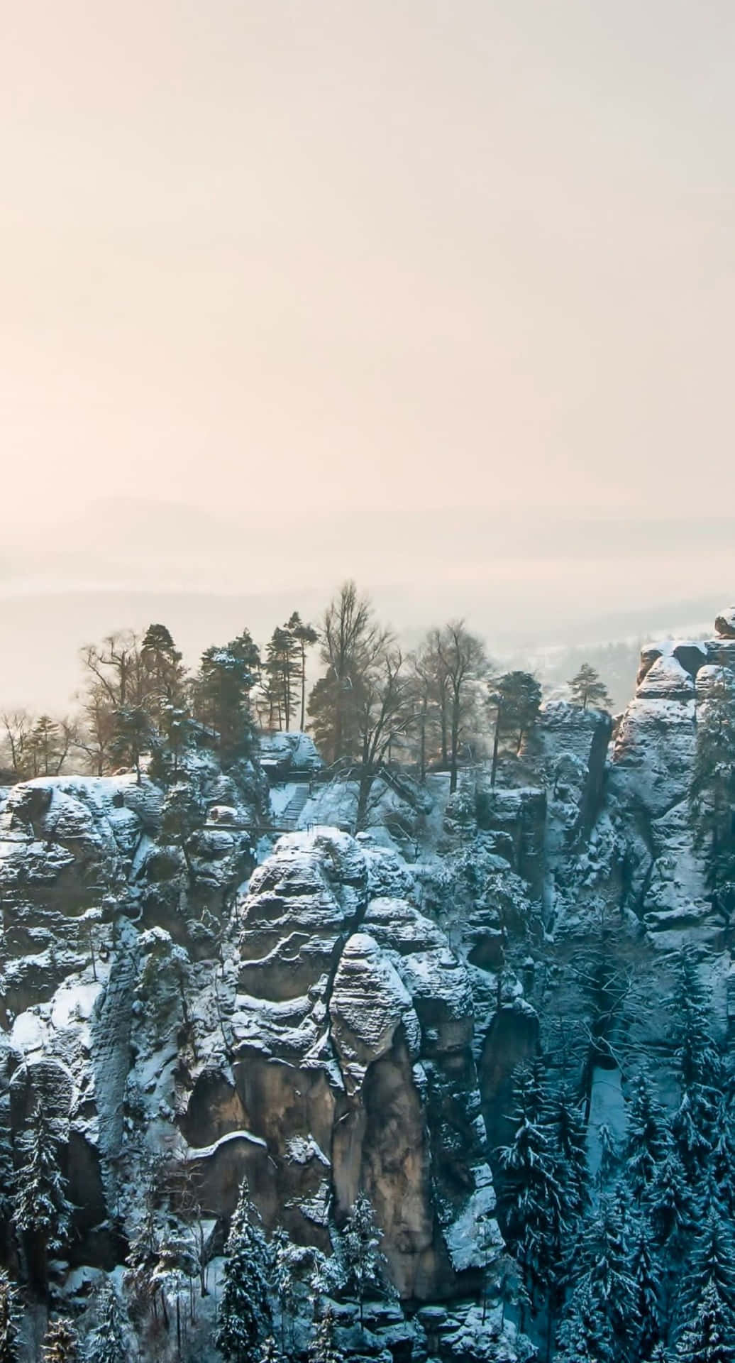 Et billede-perfekt vinter morgen syn på en iPhone 6 Plus. Wallpaper