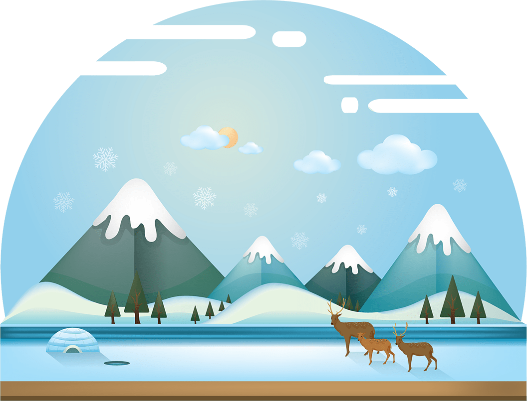 Winter Landscapewith Wildlife PNG