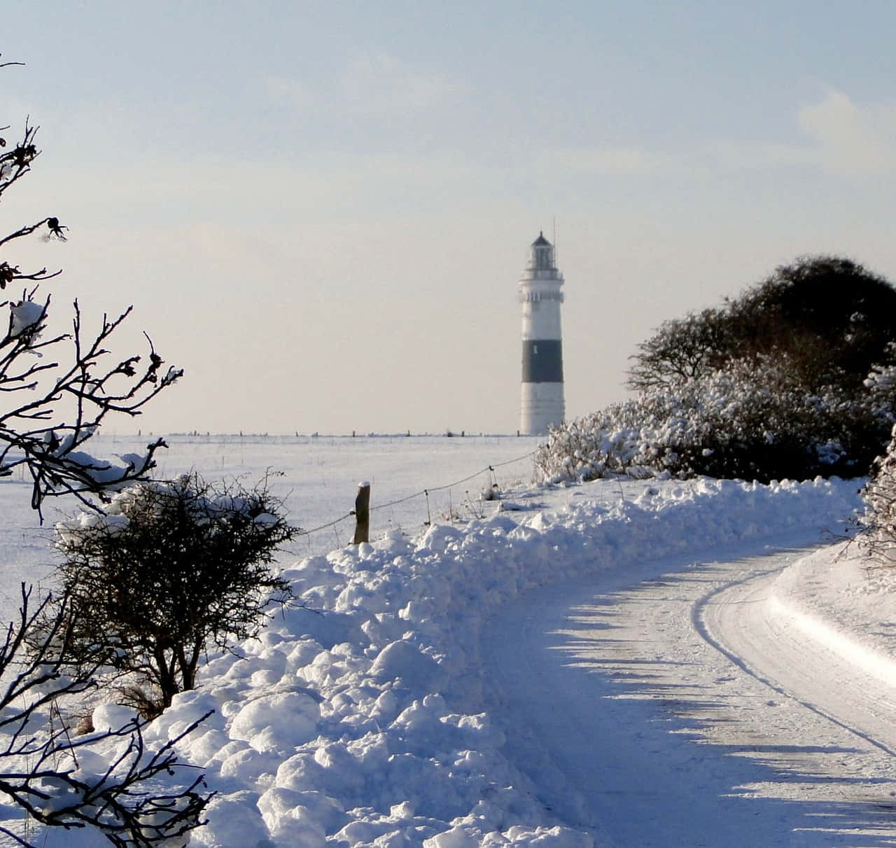 Winter Lighthouse Kampen Sylt Wallpaper