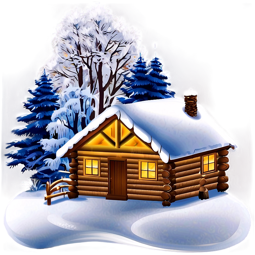 Winter Log Cabin Scene Png 84 PNG