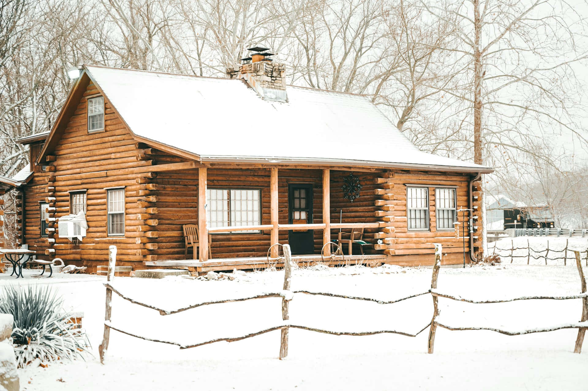 Winter_ Log_ Cabin_ Snowscape.jpg Wallpaper