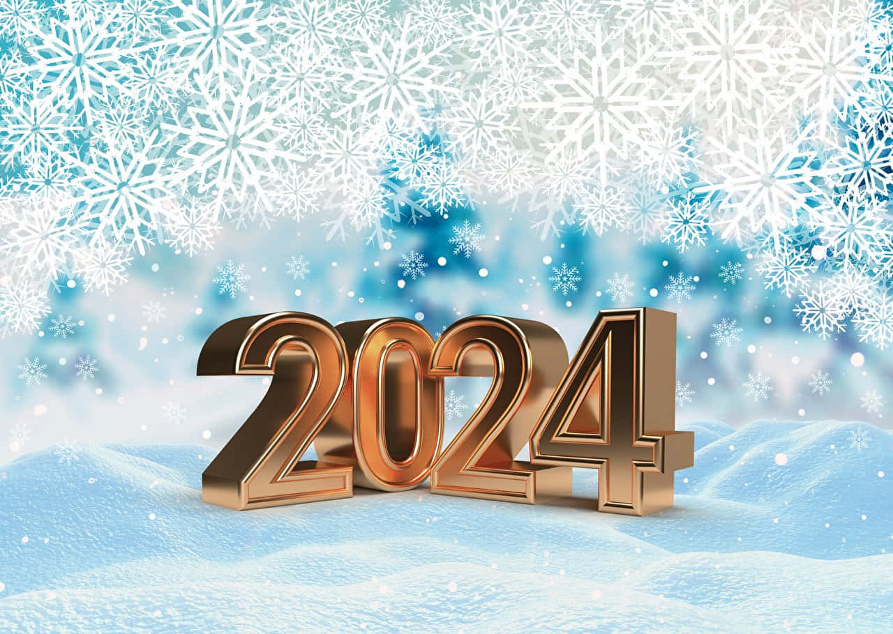 Winter New Year2024 Celebration Wallpaper