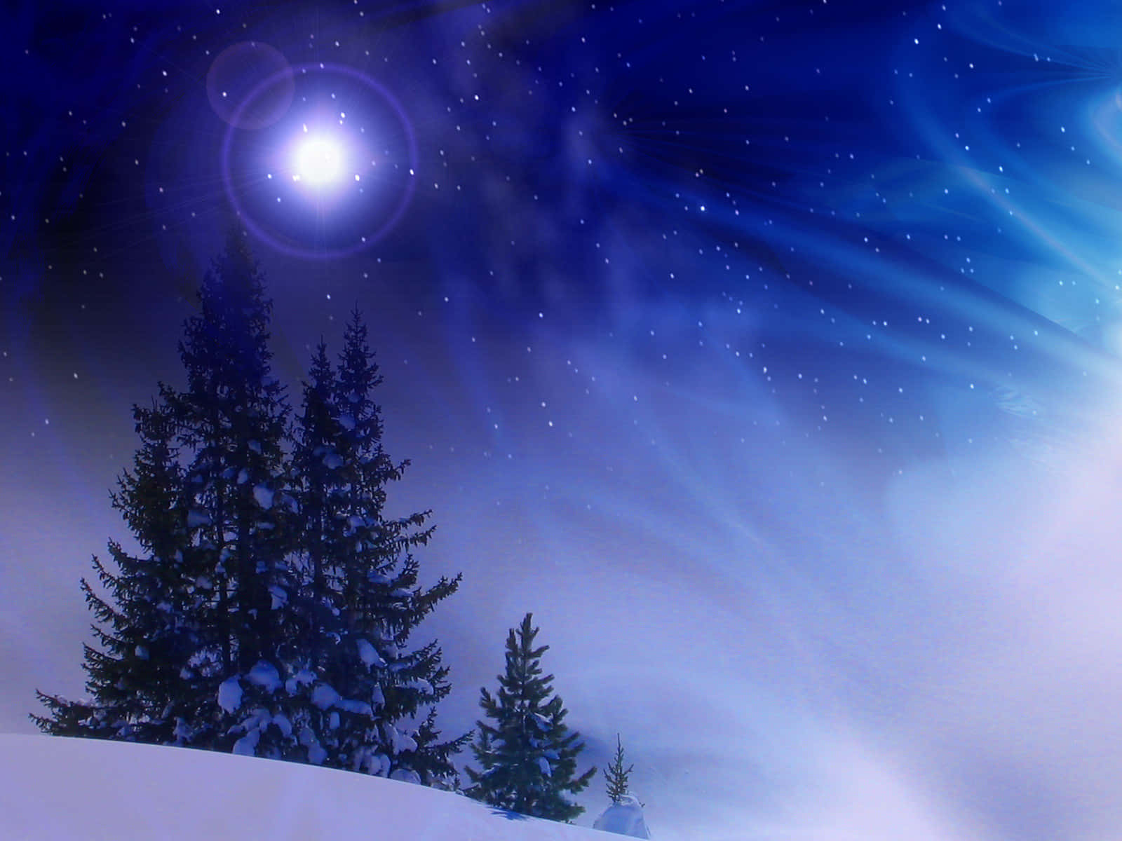 Diedunkle Winternacht Eingefangen In Detailreicher Desktop-hintergrundbild Wallpaper