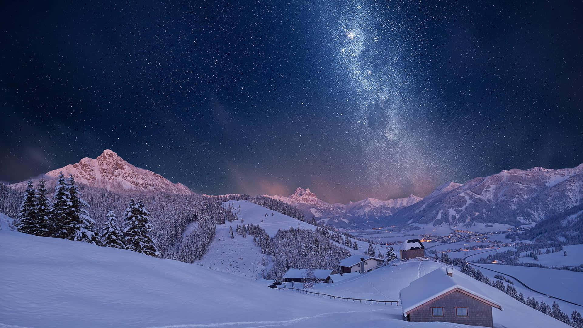 Peaceful Winter Night Wallpaper