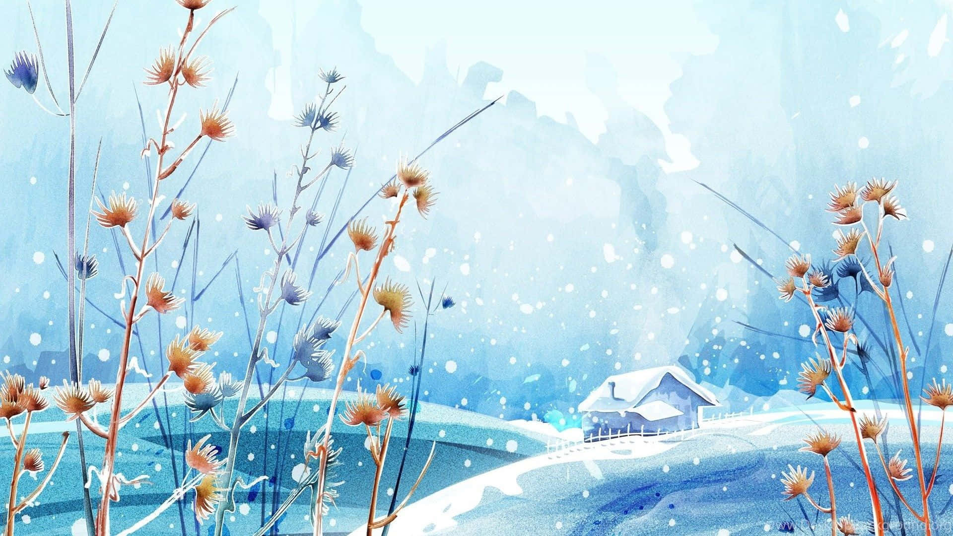 "Winter Wonderland Painting" Wallpaper