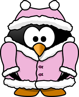 Winter Penguin Cartoon Illustration PNG