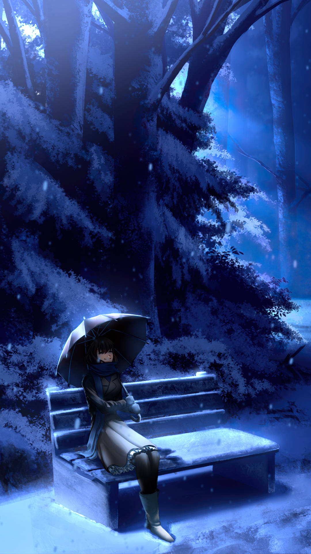 Winter Phone Anime Girl Umbrella