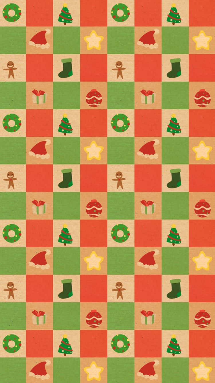 Christmas Pattern With Christmas Trees And Ornaments