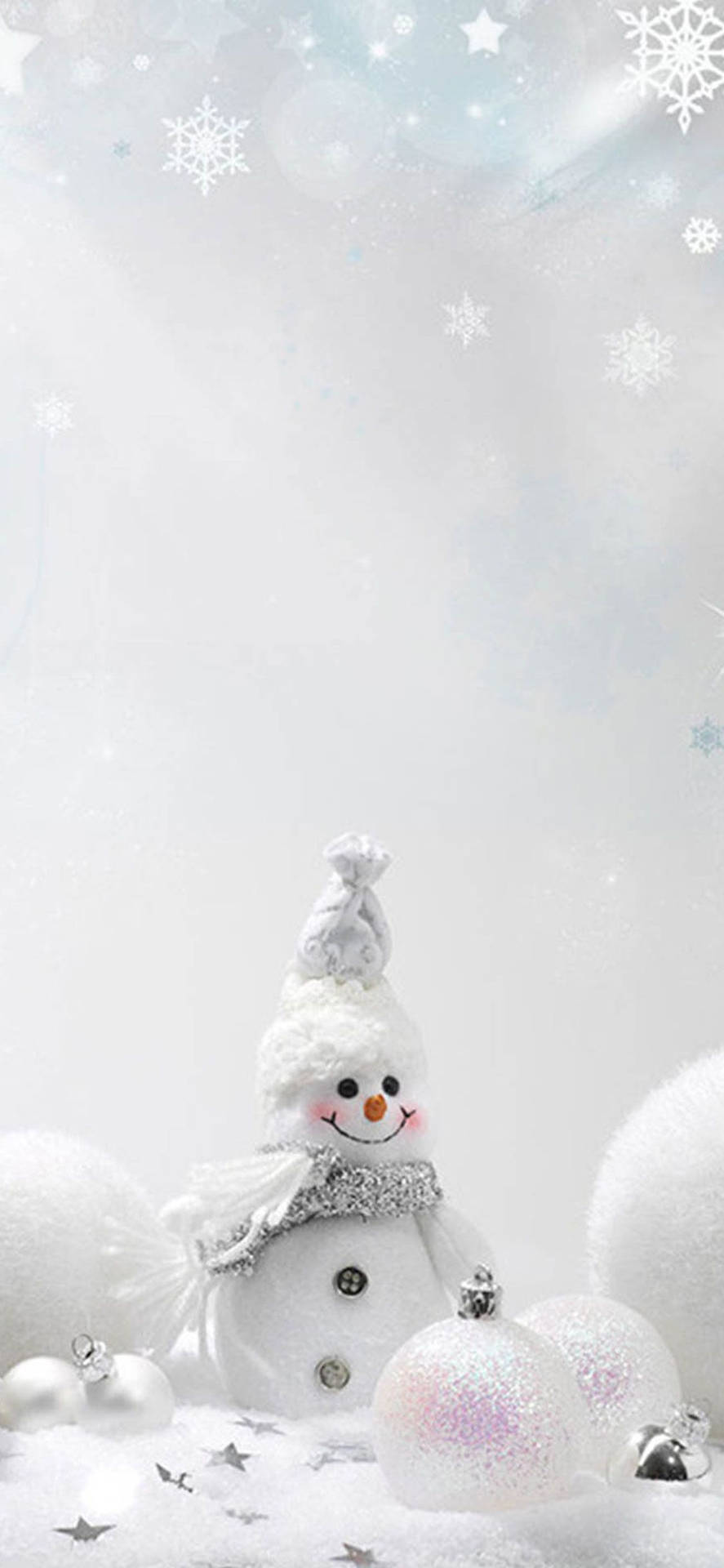 Teléfonode Invierno Sonriente Muñeco De Nieve. Fondo de pantalla