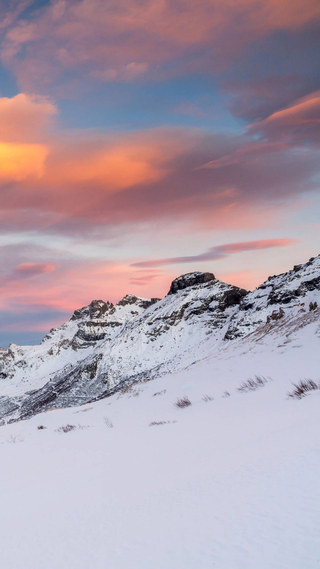 Papelde Parede De Inverno Para Celular: Montanha Nevada Papel de Parede