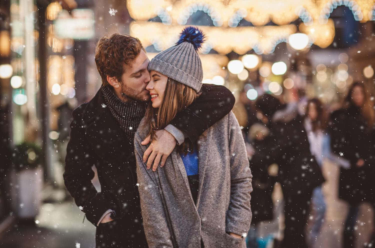 Winterpaar Romantik Bild