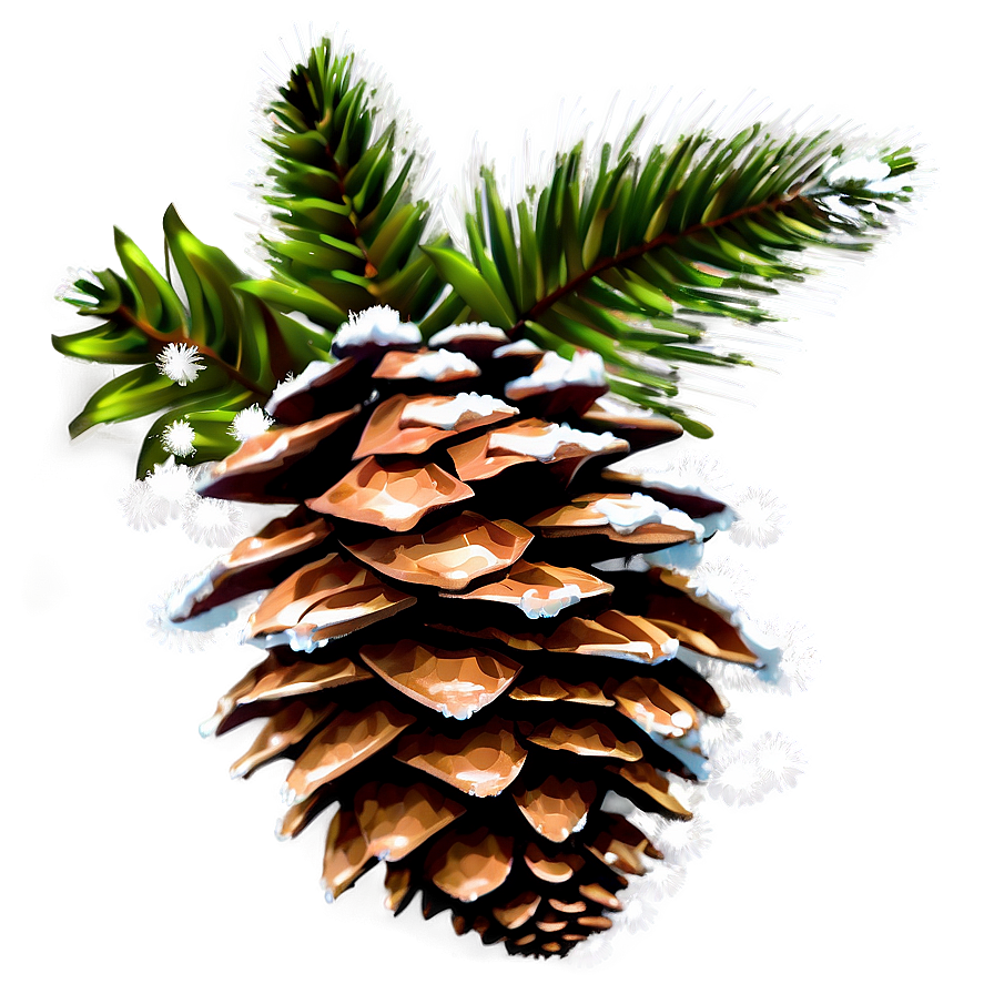 Winter Pinecone Decoration Png 06132024 PNG