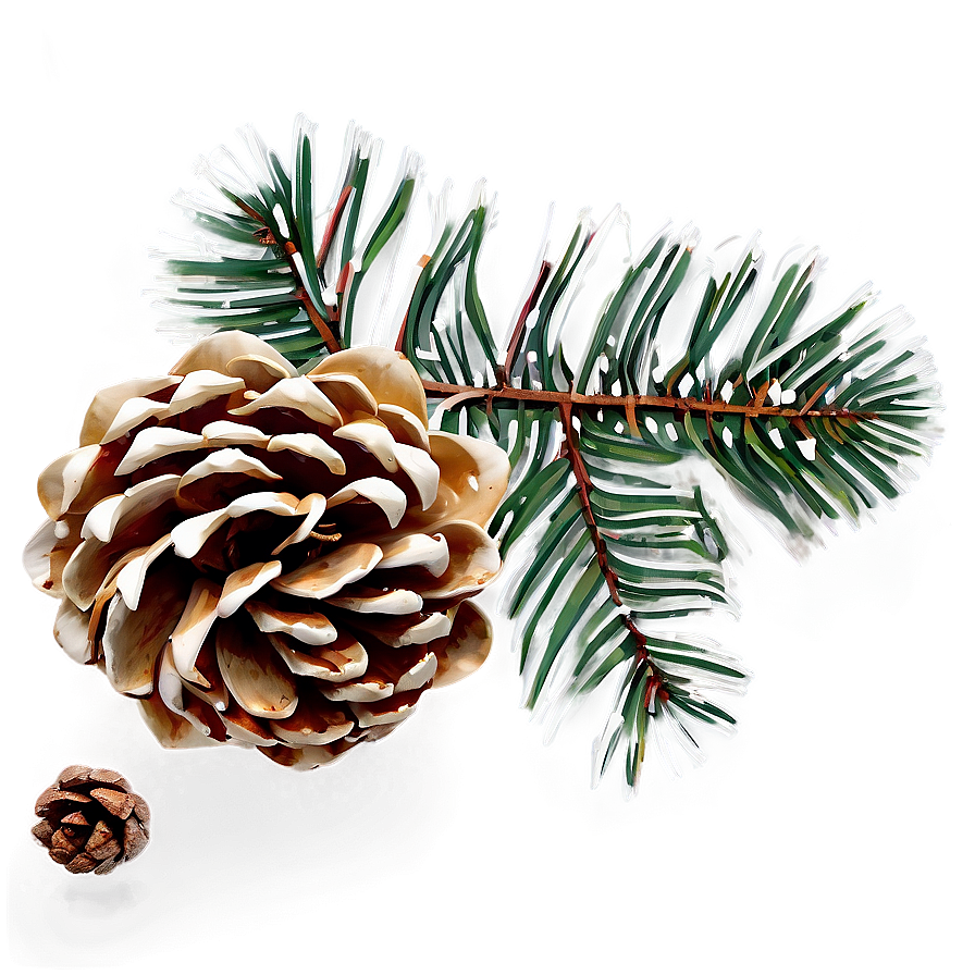 Winter Pinecone Decoration Png 06132024 PNG