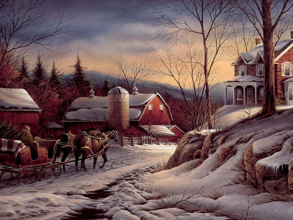 Experience the beauty of a Snowy Winter Scene