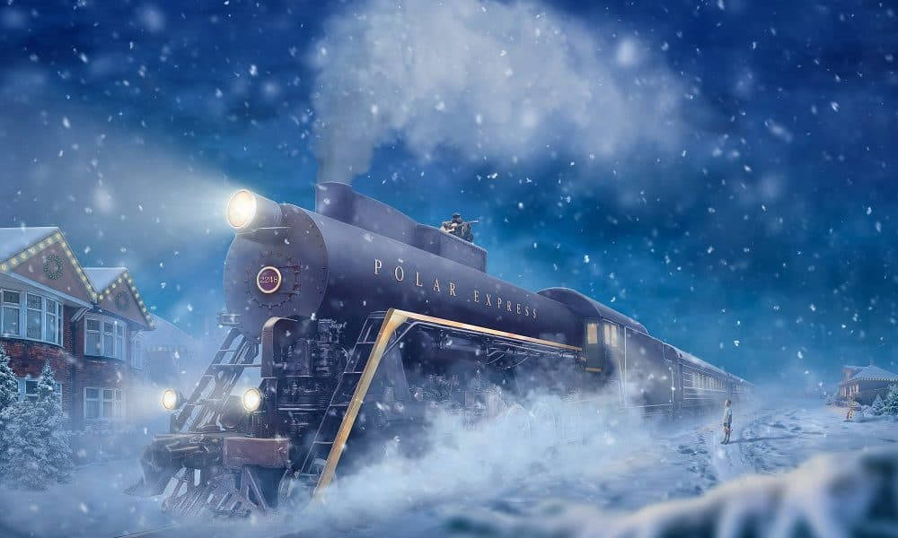 Winter Scene At The Polar Express Film Wallpaper