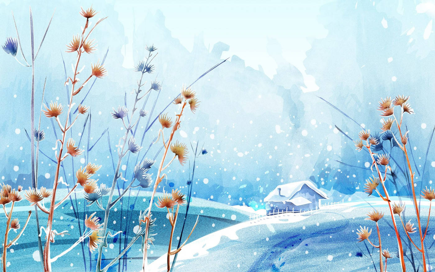 Winter Scene Digital Art Wallpaper
