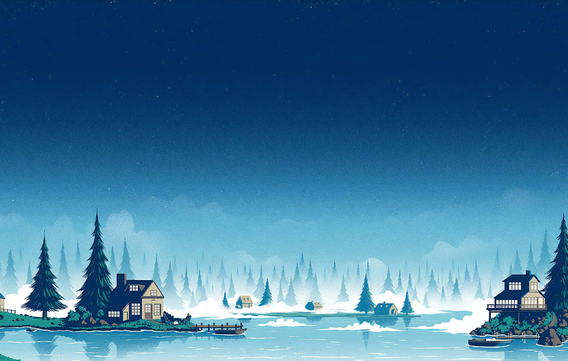 House In A Winter Scenery Desktop Wallpaper