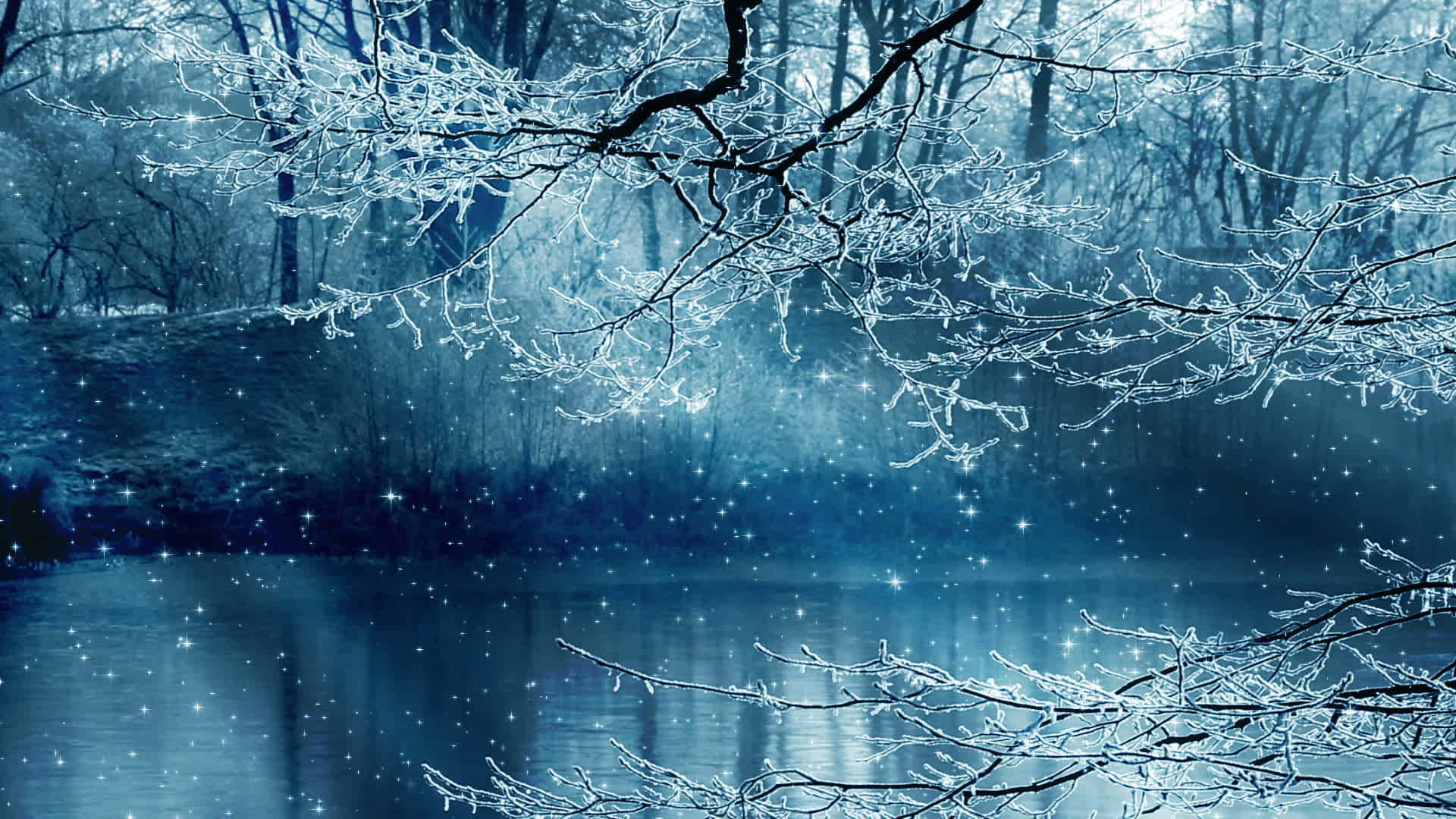 Snowy Day Winter Scenery Desktop Wallpaper