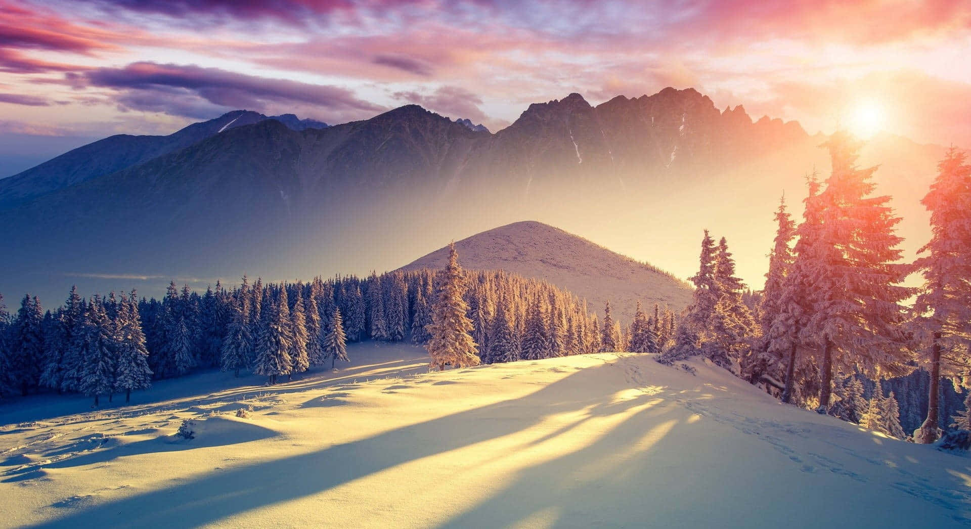 Breathtaking Winter Scenery. Wallpaper