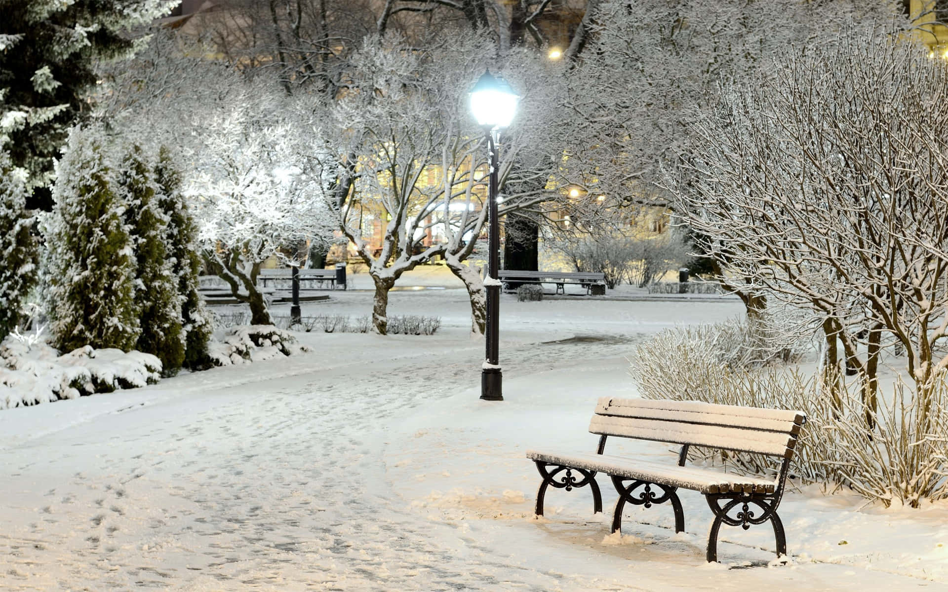 A Photo of a Peaceful Winter Scene Wallpaper