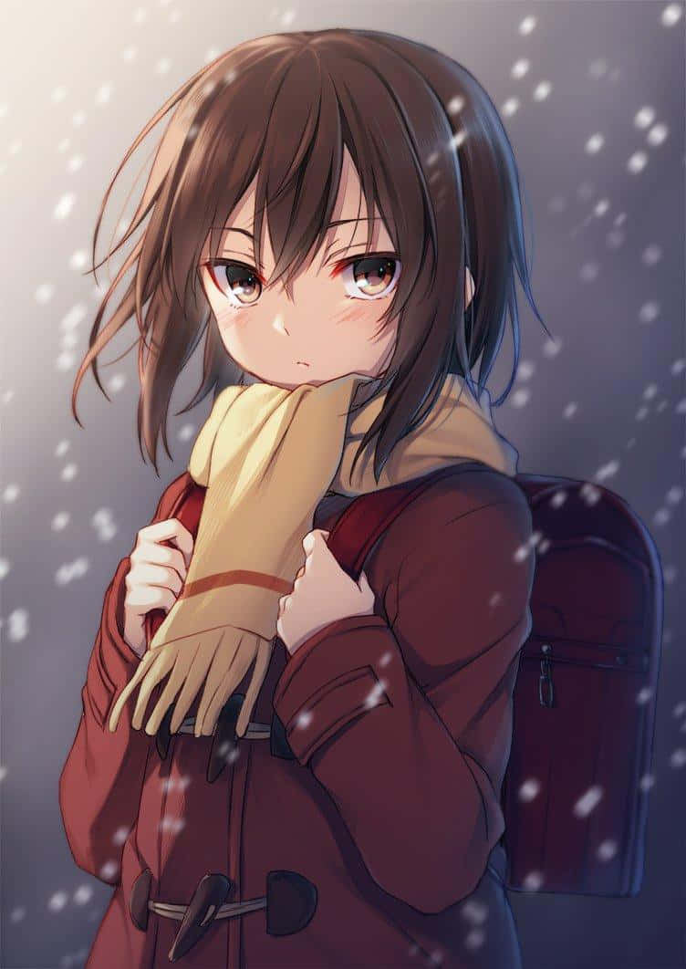 Winter Schoolgirl Anime Art Wallpaper