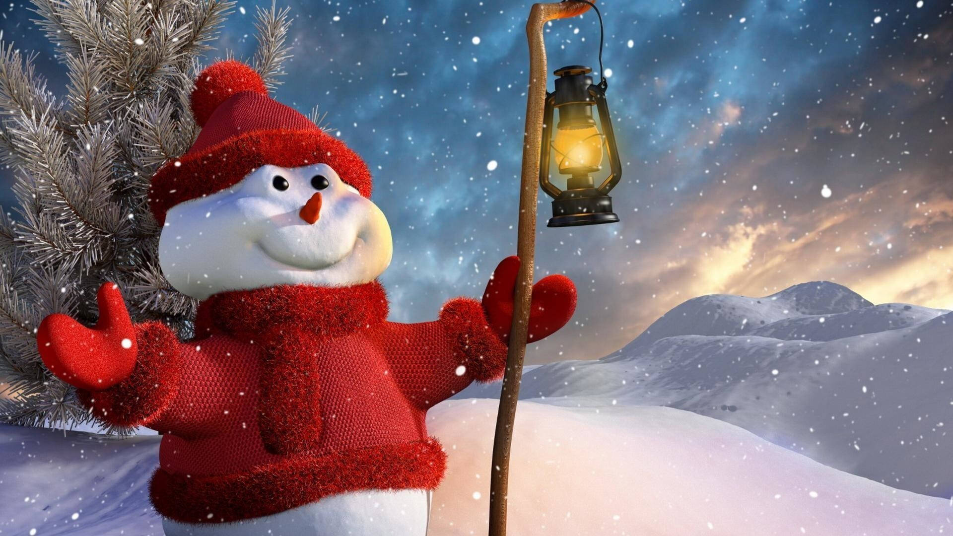 Temporadade Invierno - Feliz Muñeco De Nieve Fondo de pantalla