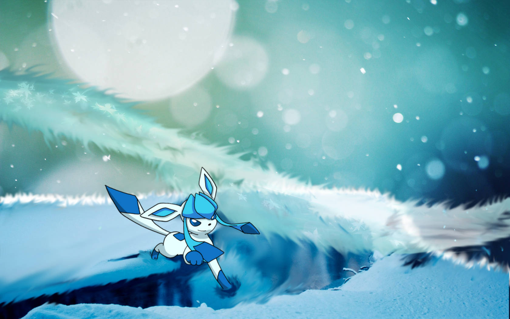 Winter Season With Glaceon Wallpaper