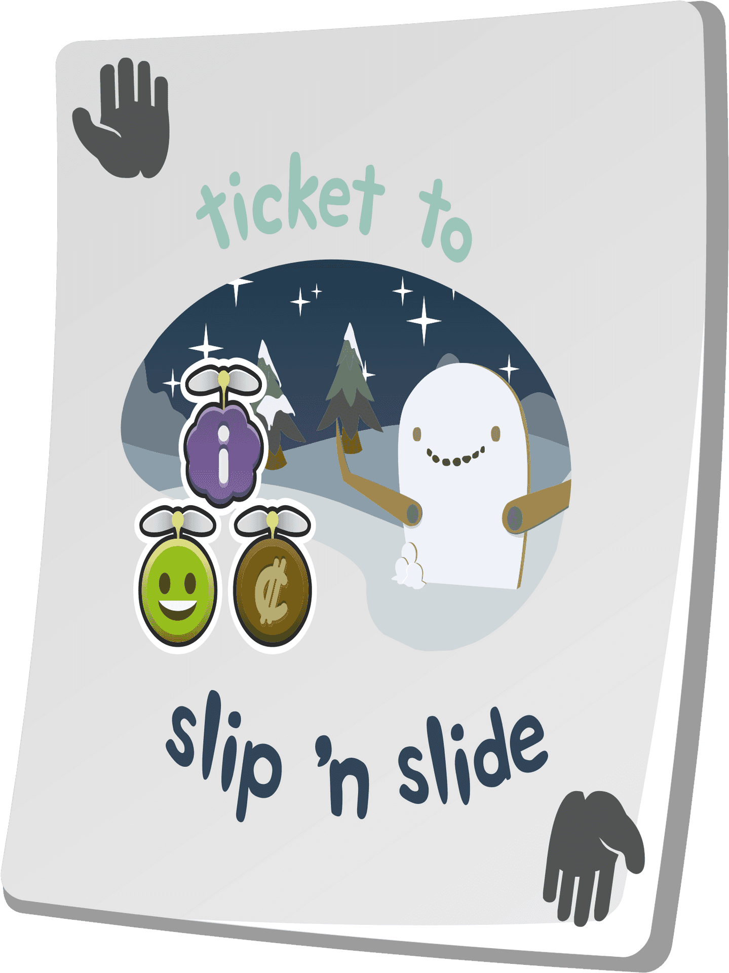 Winter Slipn Slide Event Ticket PNG