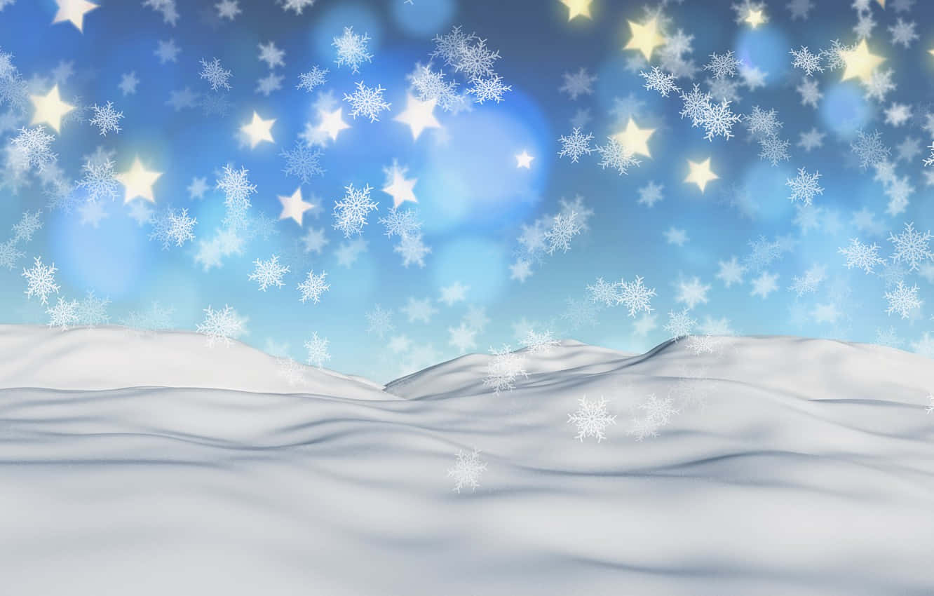 snowflakes in the sky with stars