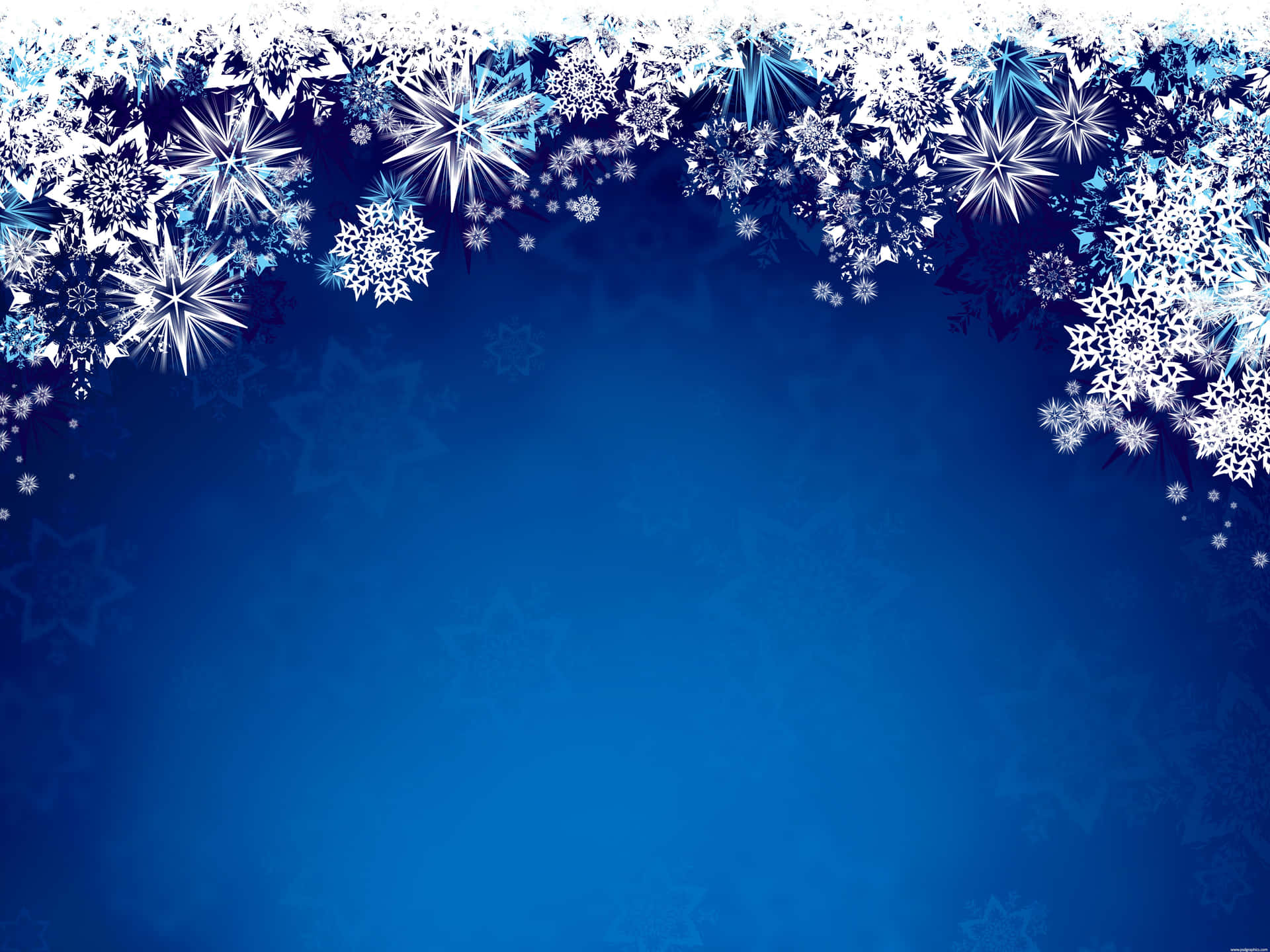 Fondode Navidad Azul Con Copos De Nieve.