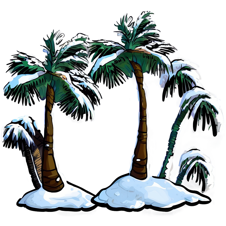 Winter Snow Palms Png 06112024 PNG