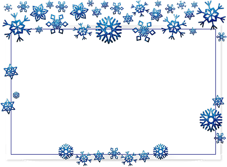Winter Snowflake Frame Design PNG
