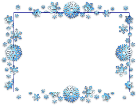 Winter Snowflake Frame Design PNG