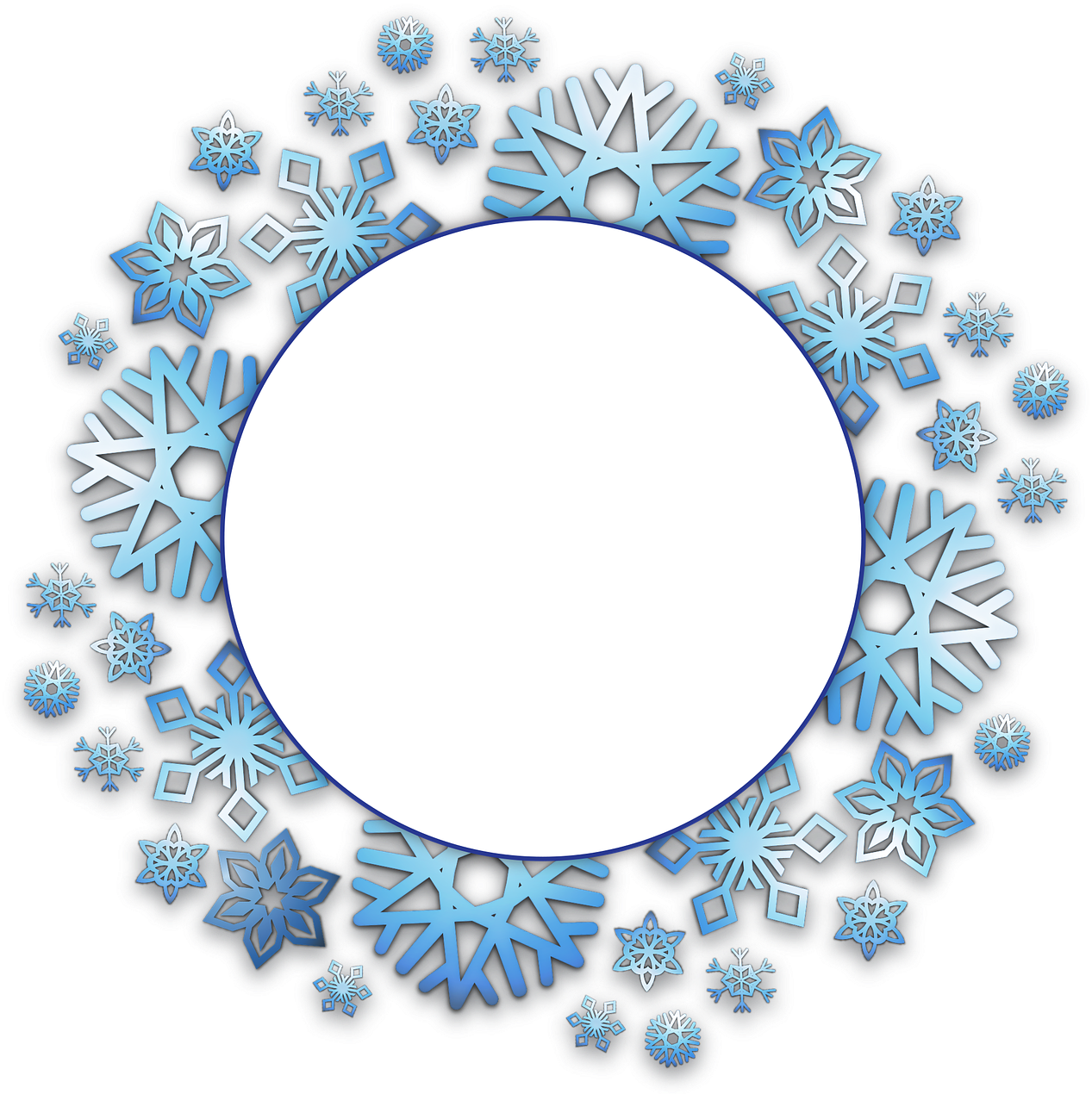 Winter Snowflake Frame PNG