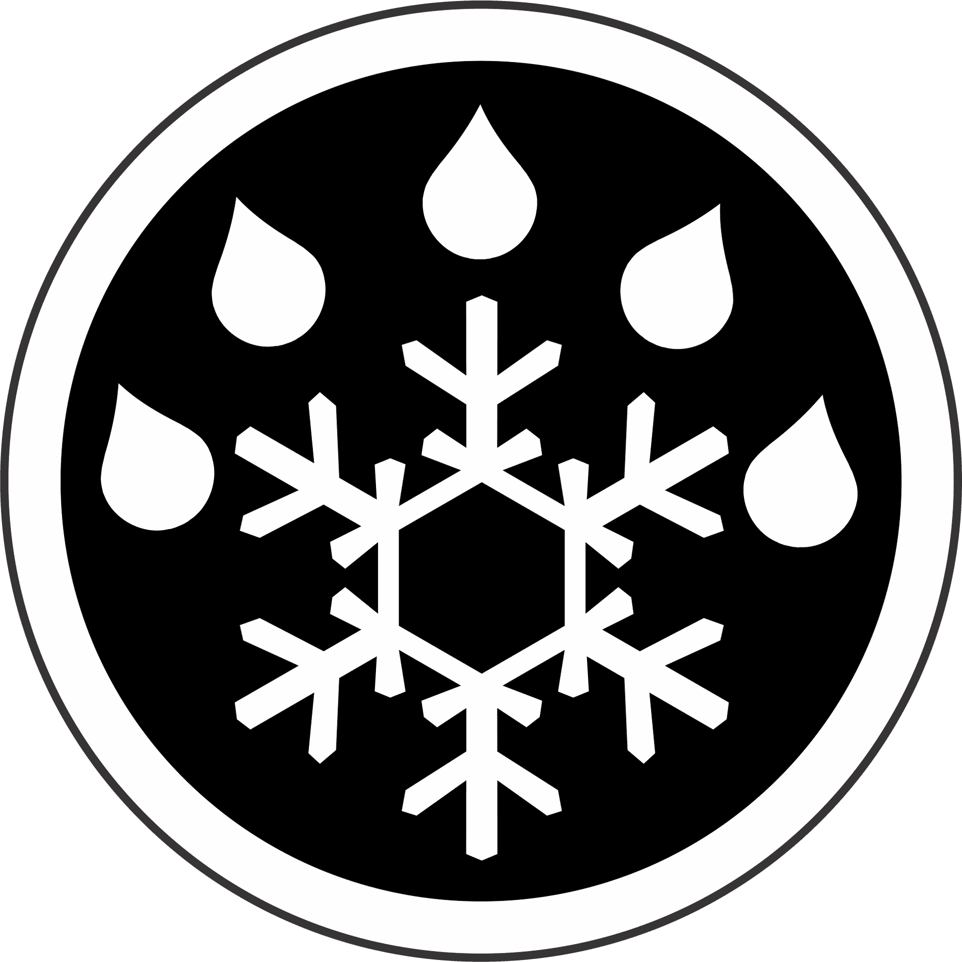Winter Snowflake Water Drops Symbol PNG
