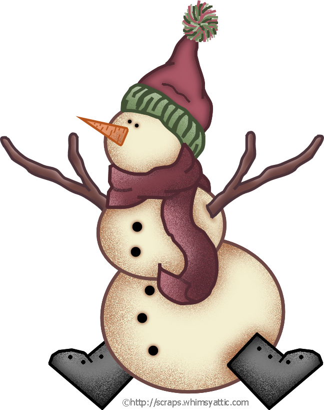 Winter Snowman Cartoon Clipart PNG