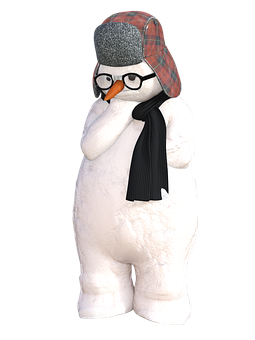 Winter Snowman Characterwith Hatand Scarf PNG