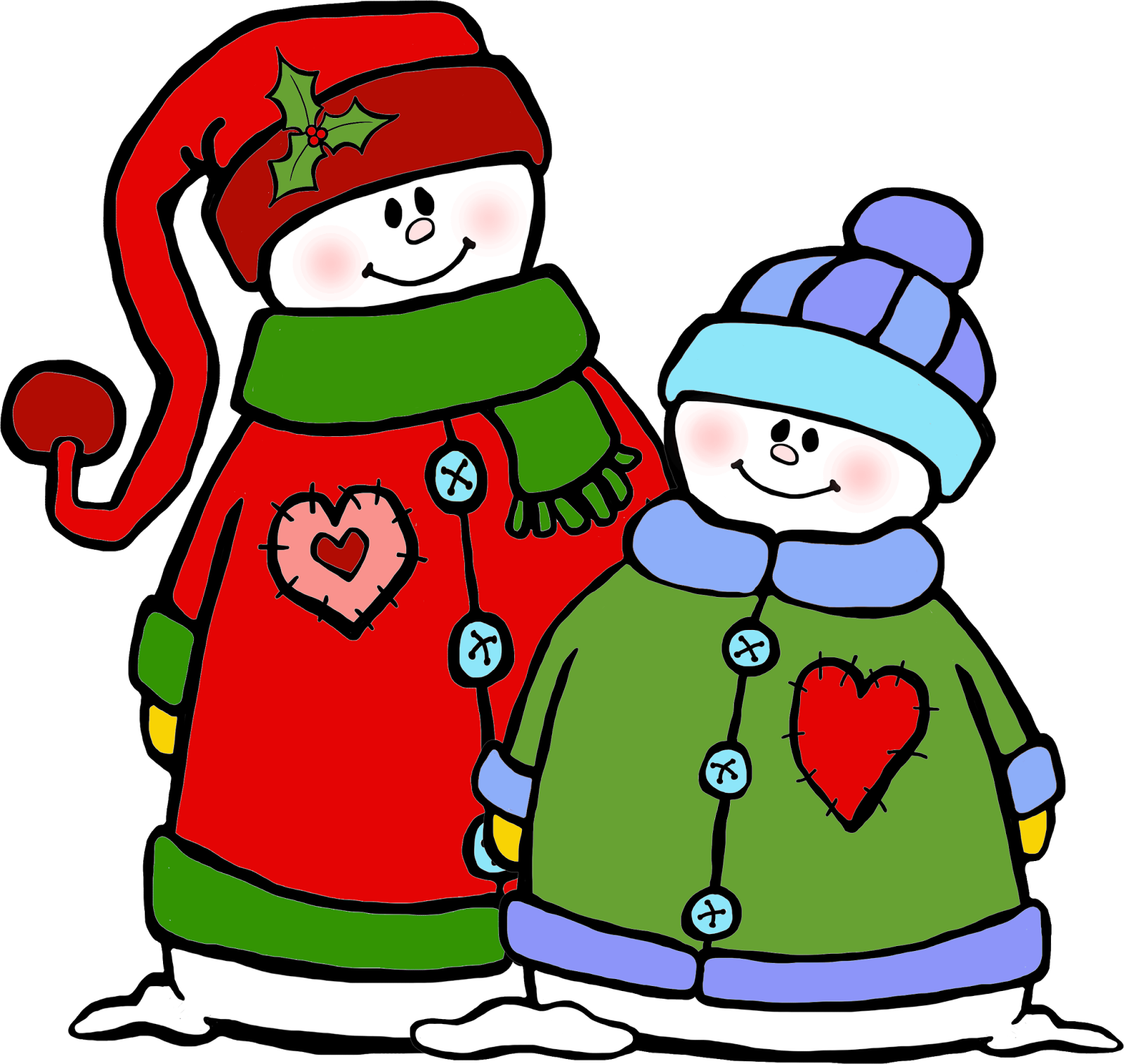 Winter Snowman Friends Cartoon PNG