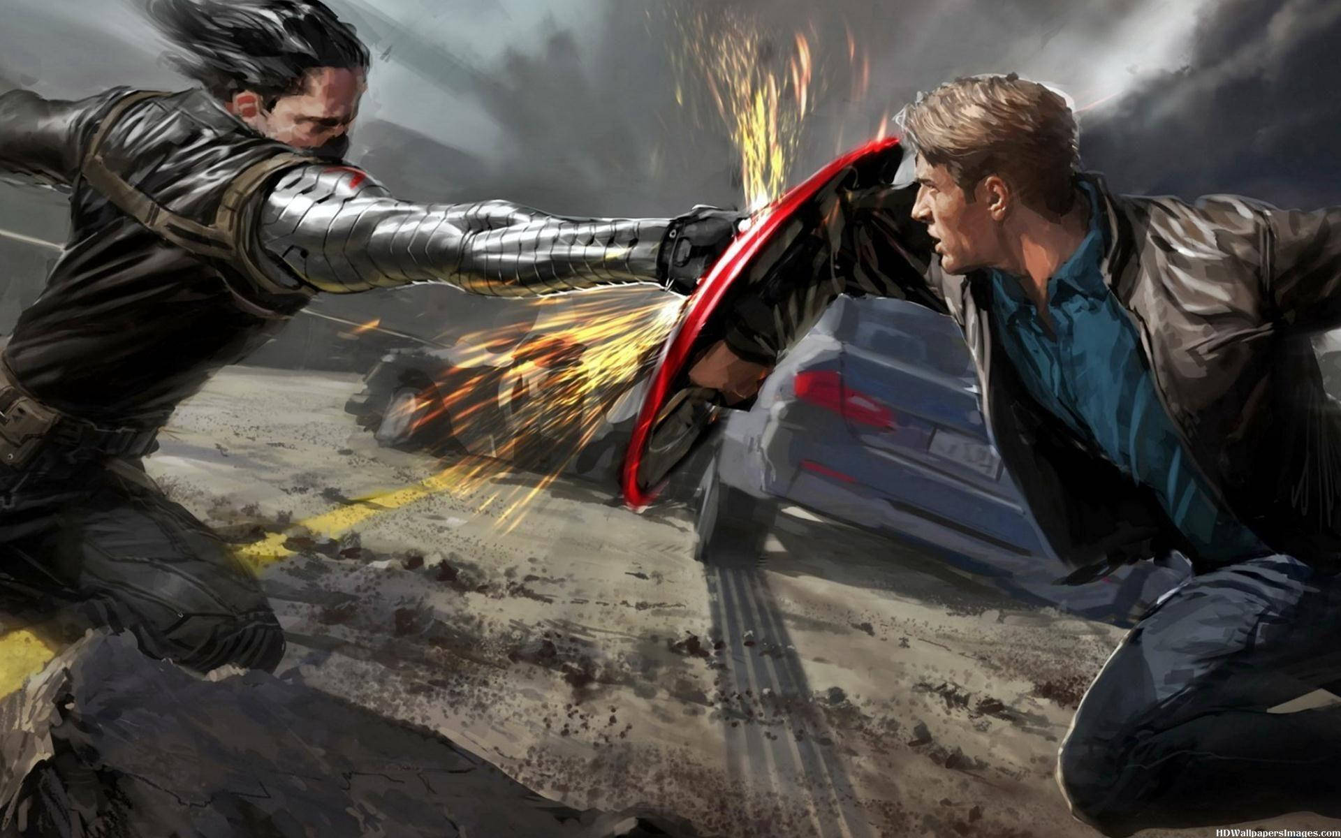 Winter Soldier And Captain America Marvel Wallpaper