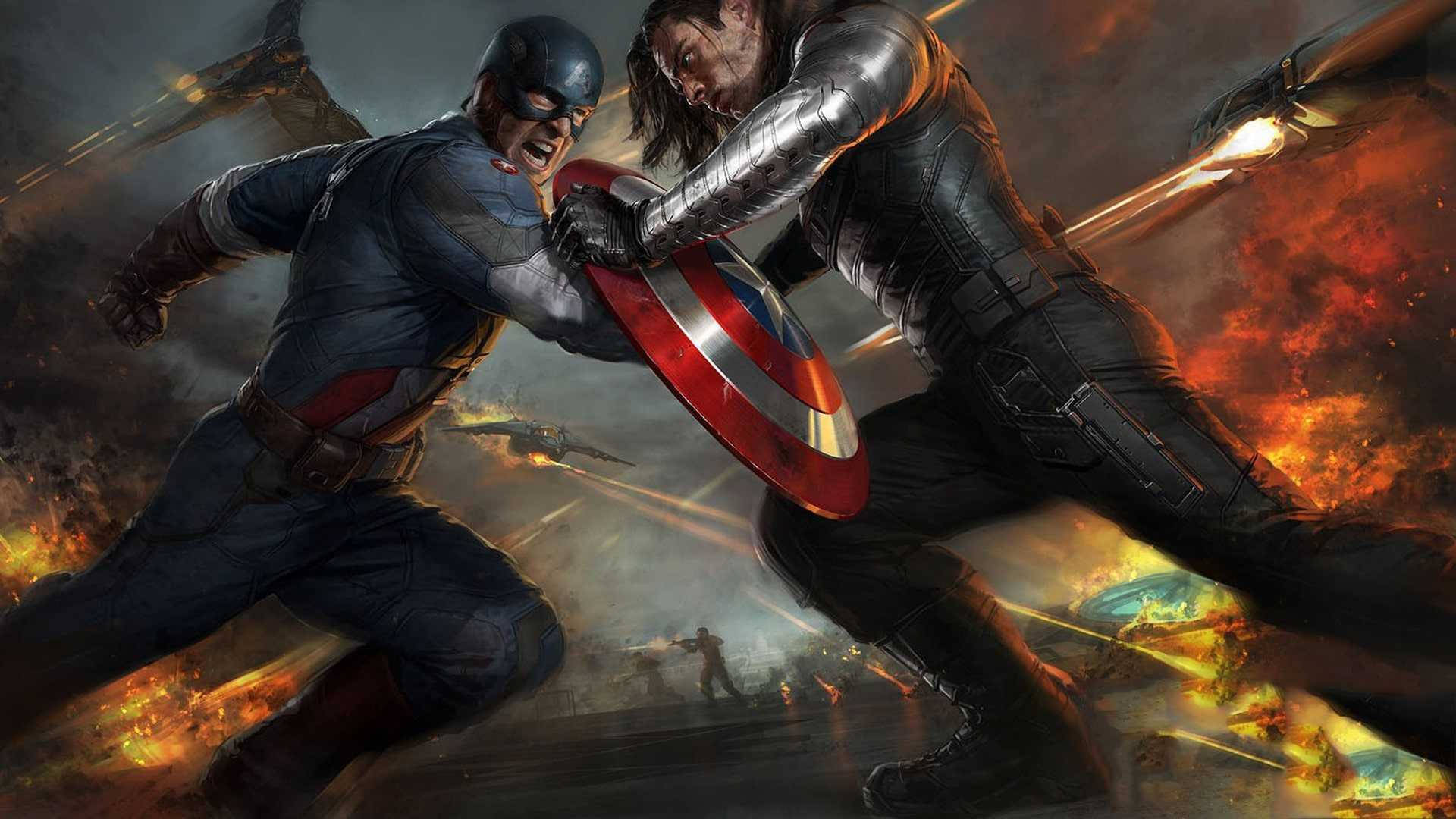 Winter Soldier Vs Captain America Laptop Background