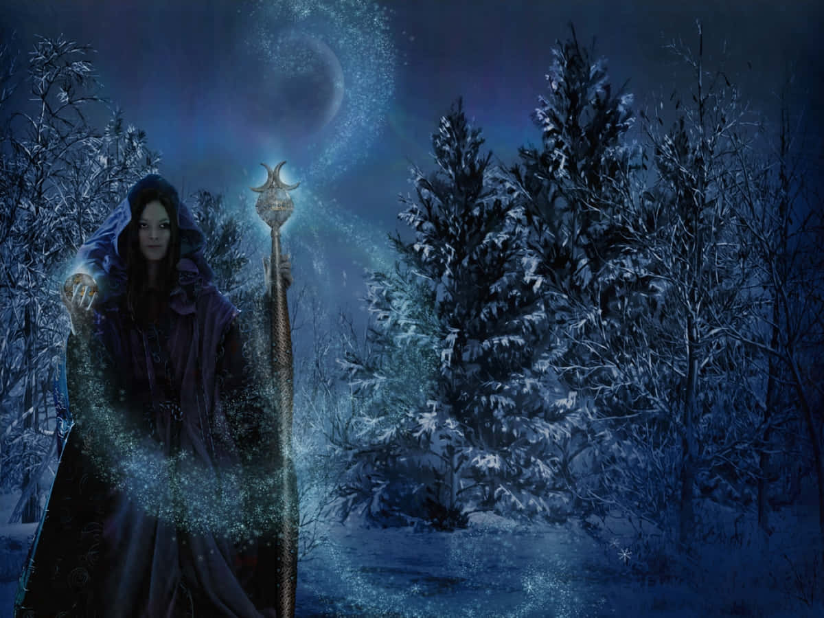 Magical Winter Solstice Night Wallpaper