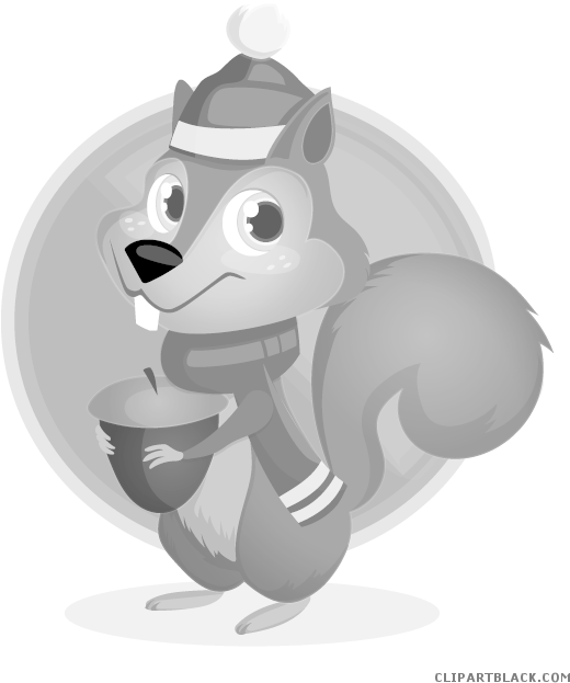 Winter Squirrel Cartoon Character PNG