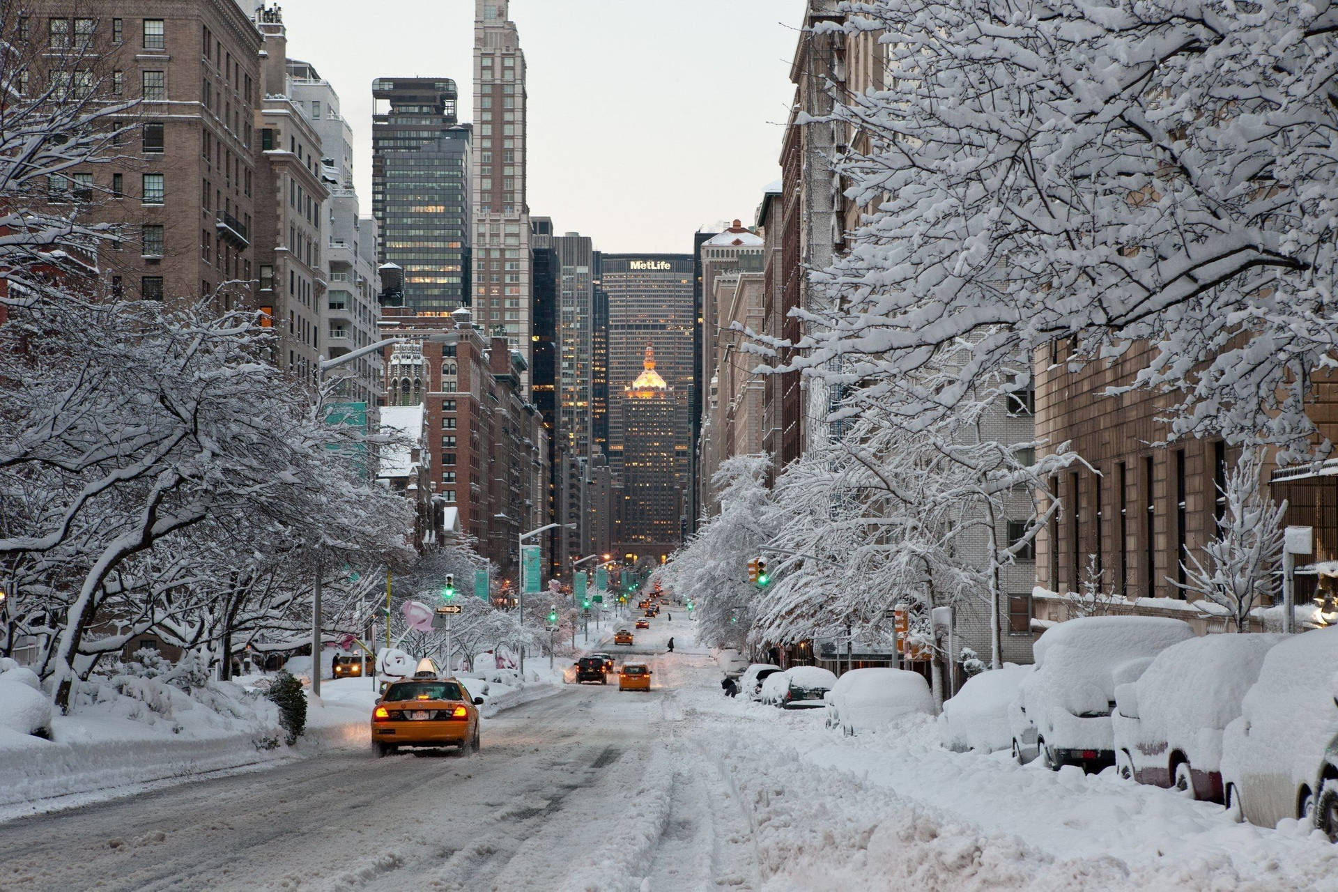 Winter Street In New York Computer