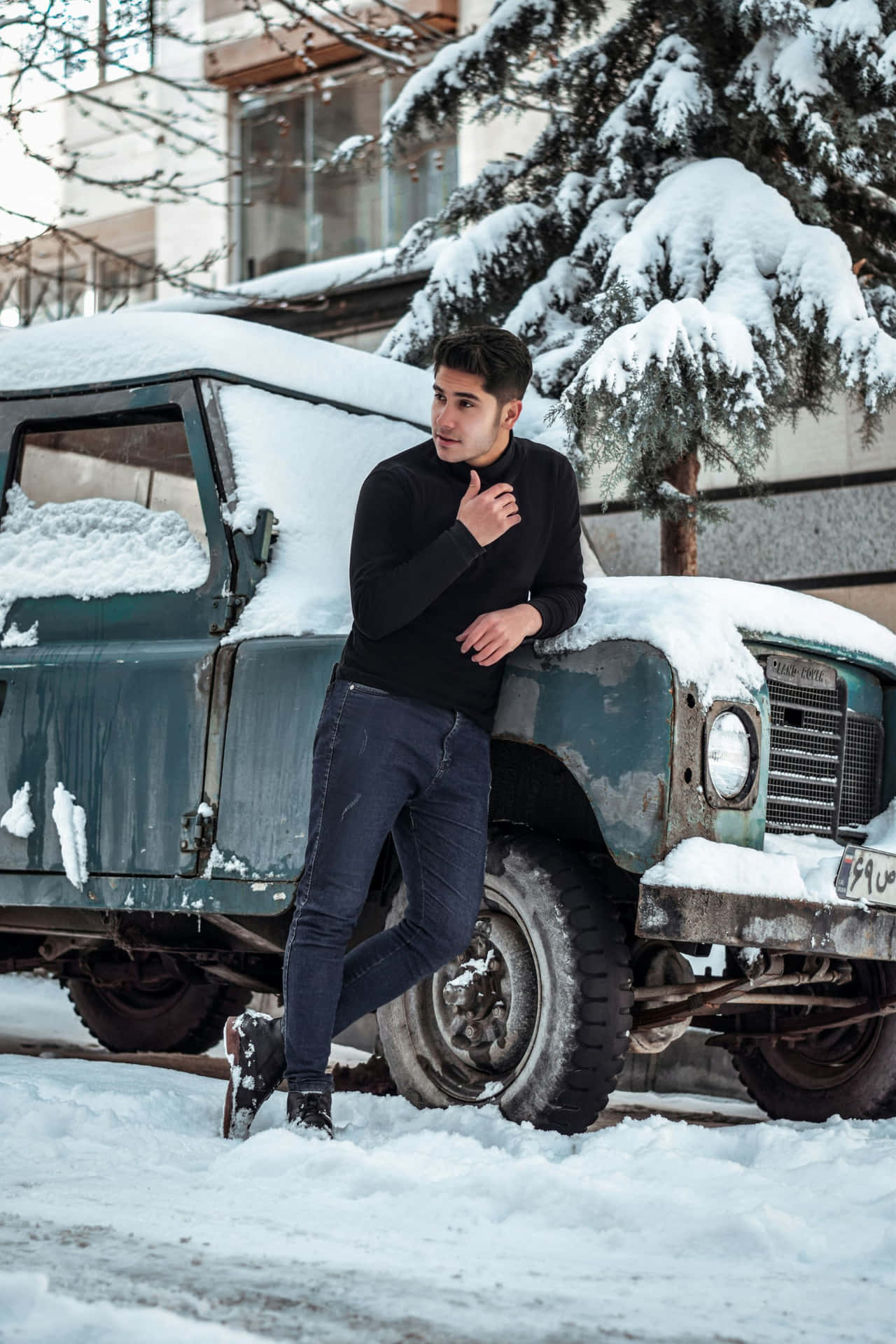 Winter_ Style_ Beside_ Old_ Truck Wallpaper