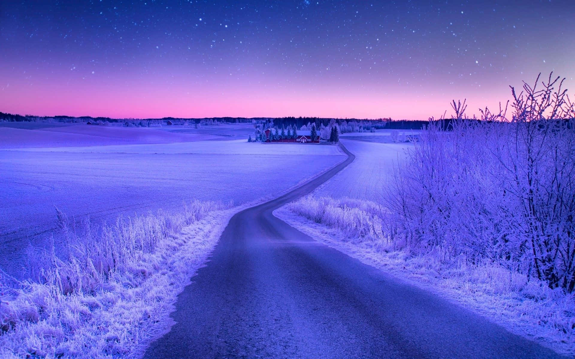 Serene Winter Sunset Wallpaper