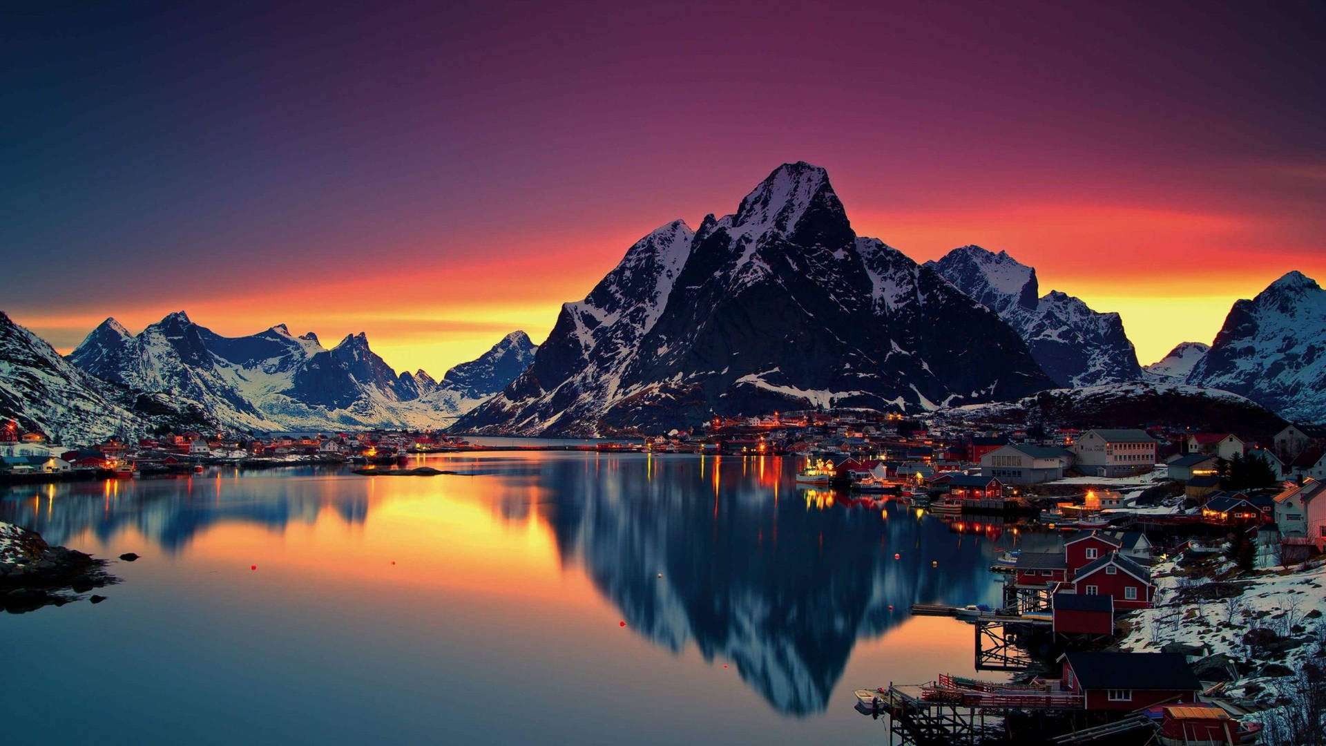Winter Sunset In Norway