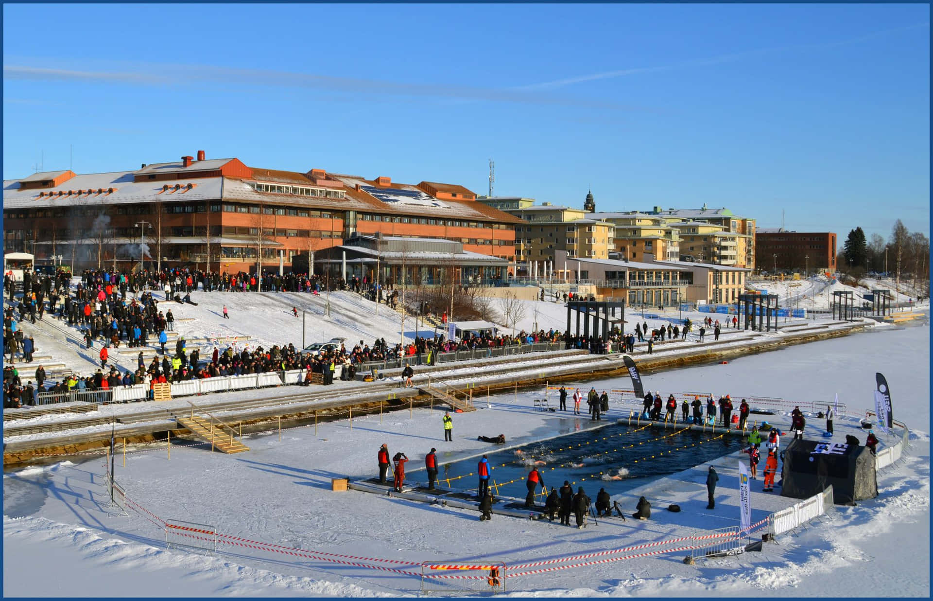 Winter Swimming Championship Skelleftea Sweden Wallpaper