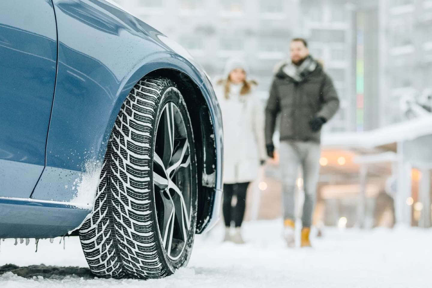 Winter Tires Stacked and Ready for the Season Wallpaper